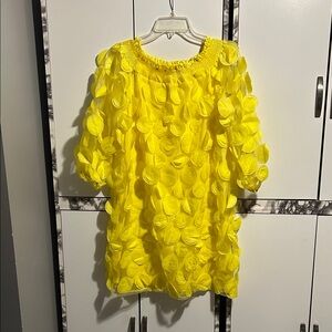 Vibrant Yellow Textured Dress